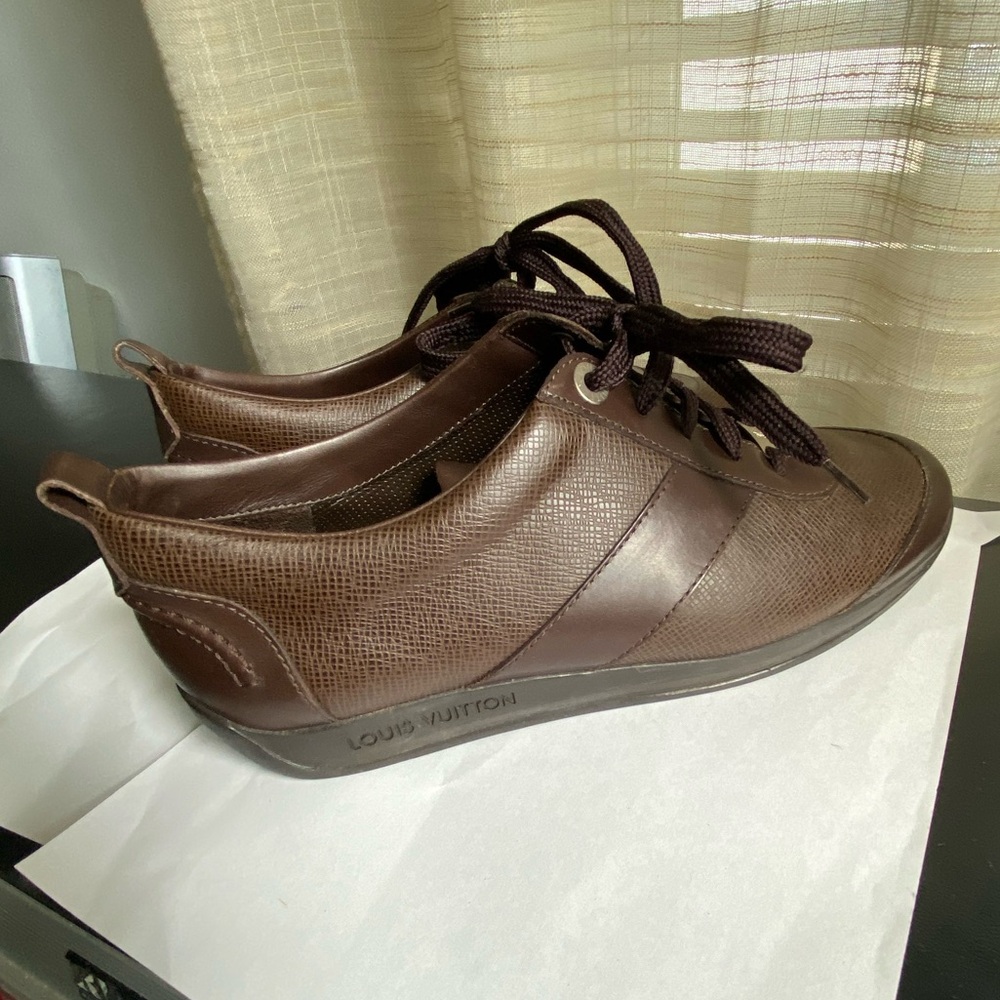 Louis Vuitton Brown Leather Men's Shoes LV sneakers - Picture 8 of 16
